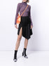 gathered detail asymmetric skirt